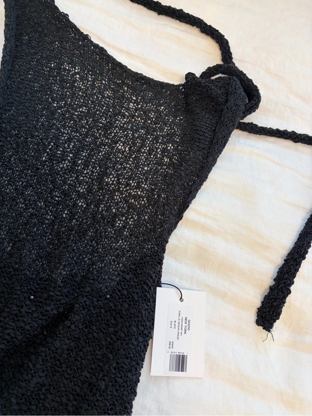 Danielle Guizio Black Crochet Halter Dress - Picture 2 of 2
